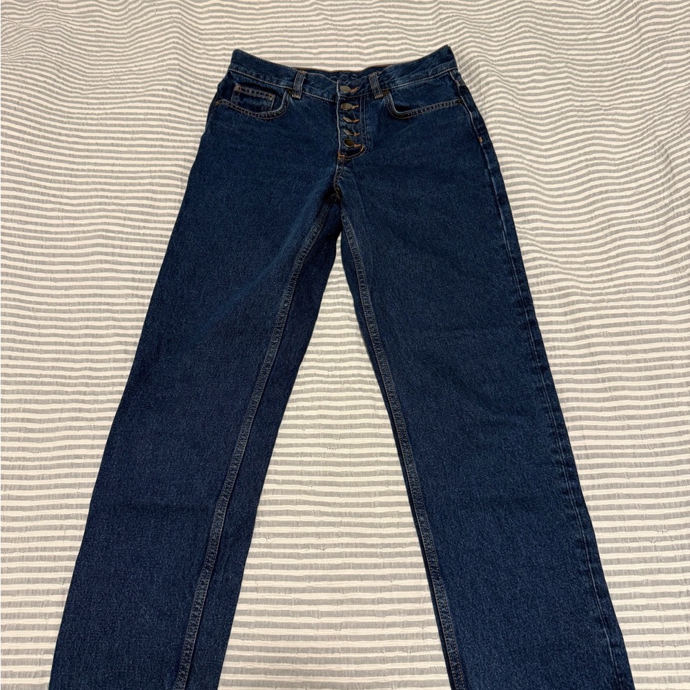 COS Slim Fit Cropped Button-fly Jeans